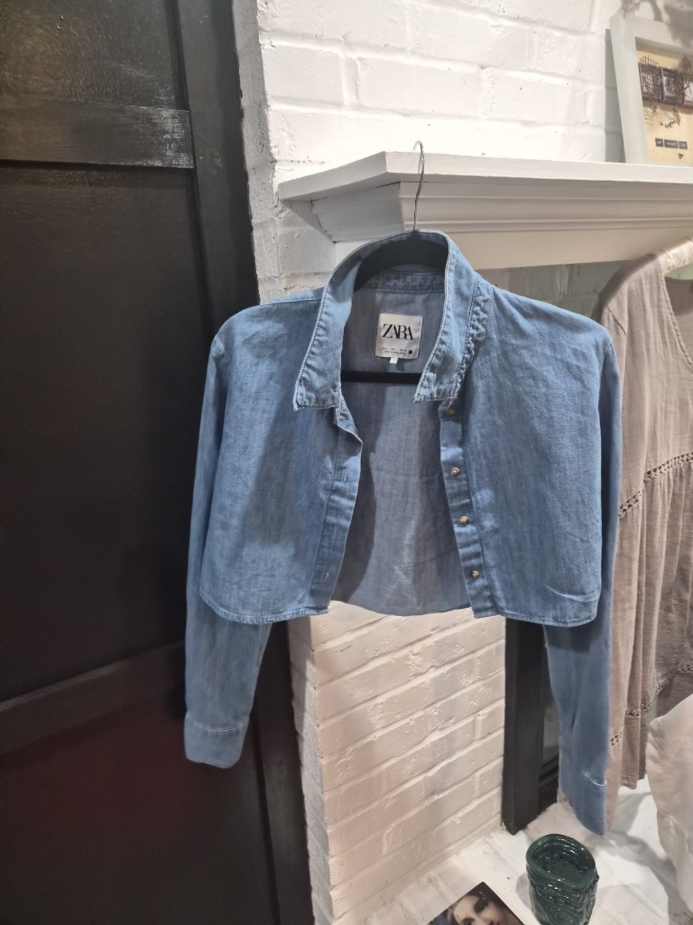 Zara | Cropped Jean Top | Long Sleeves | Size Large